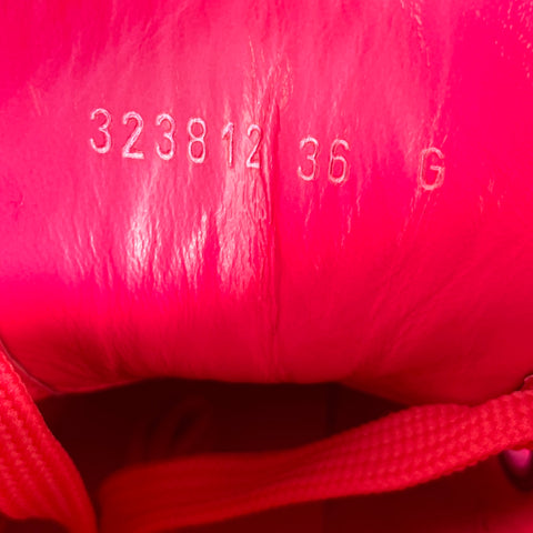 GUCCI Size 6 Pink Leather Perforated High Top Sneakers
