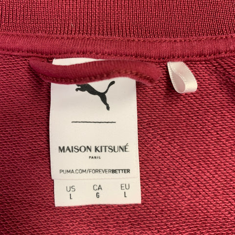 MAISON KITSUNE Veste de survêtement Color Block Rouge Bordeaux Bleu Blanc Taille L