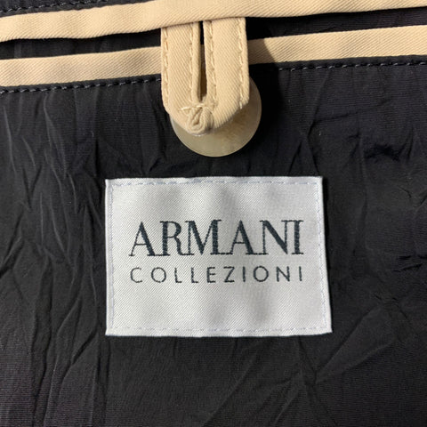 ARMANI COLLEZIONI Size M Tan Polyester Blend Harrington Coat