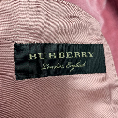 BURBERRY Size 40 Pink Velvet Notch Lapel Sport Coat