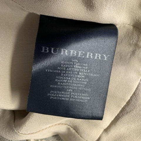 BURBERRY Size 6 Tan Taupe Rayon Viscose Lace Dress Top
