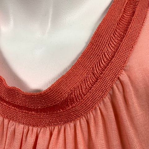 MISSONI Size 8 Orange Coral Cotton Contrast Trim Tank Casual Top