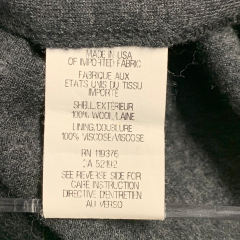 HELMUT LANG Size L Grey Charcoal Wool Zip Up Sweater