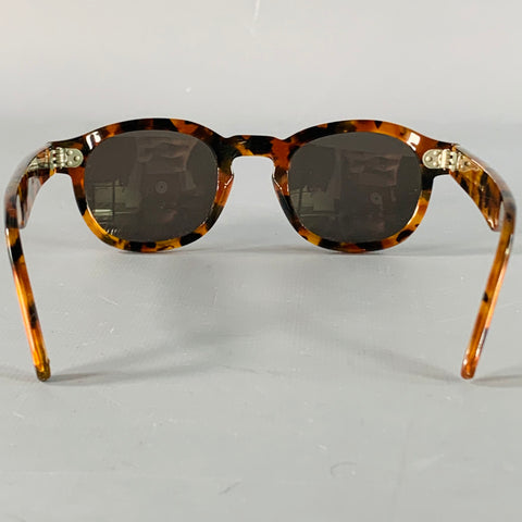 LESCA LUNETIER Brown Tortoiseshell Acetate Sunglasses
