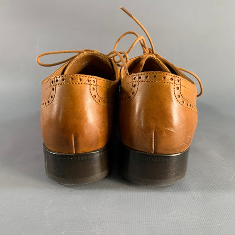 ALLEN EDMONDS Size 7 Tan Perforated Leather Oxford Lace Up Shoes