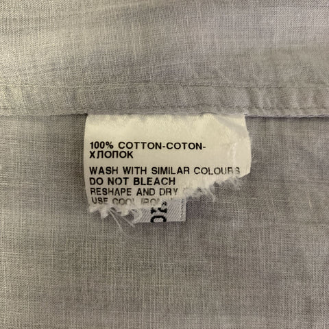 ANN DEMEULEMEESTER Size L Grey White Chalkstripe Cotton Long Sleeve Shirt