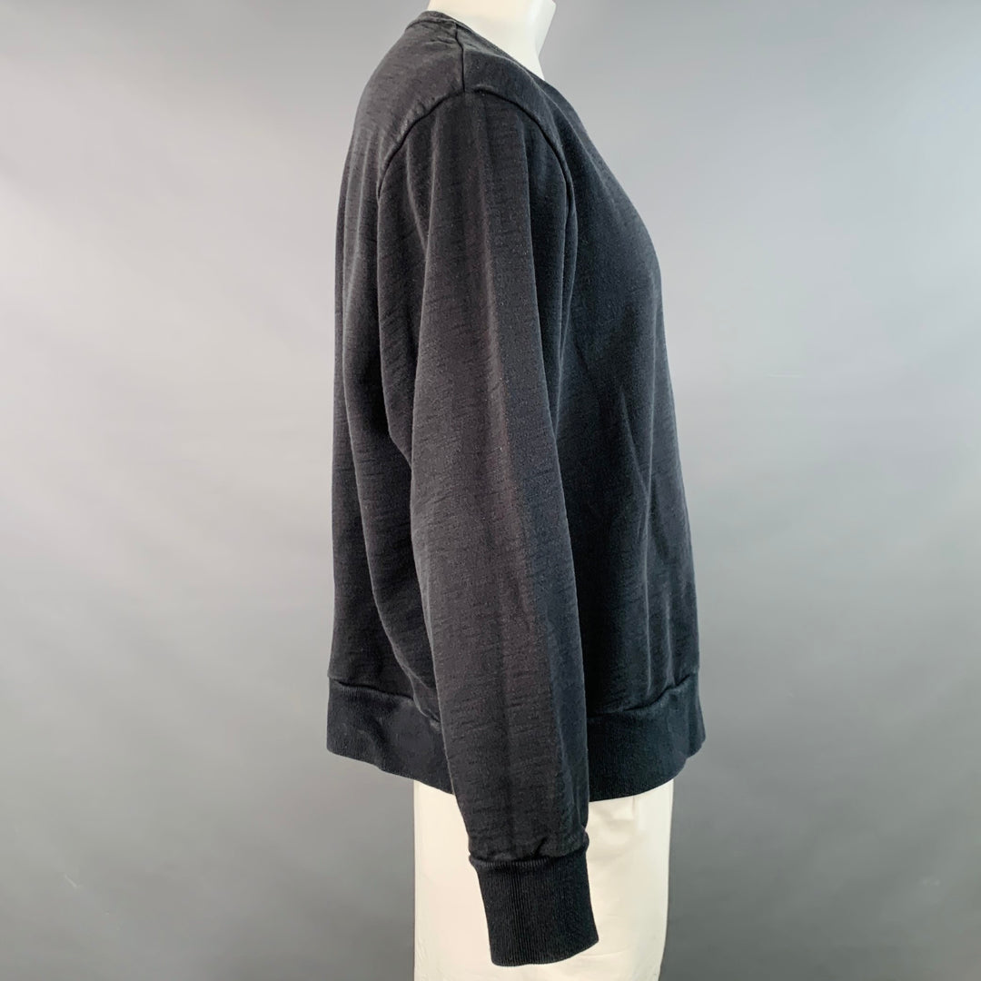 RAG & BONE Size XXL Yin Yang Black White Print Cotton Crew Neck Sweatshirt