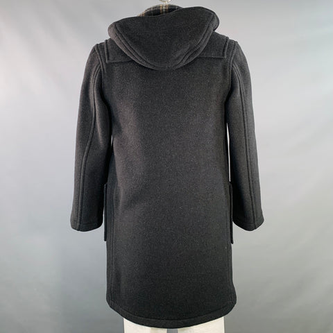 MONTGOMERY Size L Black Wool Toggle Closure Duffle Coat