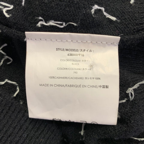 MICHAEL KORS Size M Black White Cashmere Pearls Crew Neck Sweater
