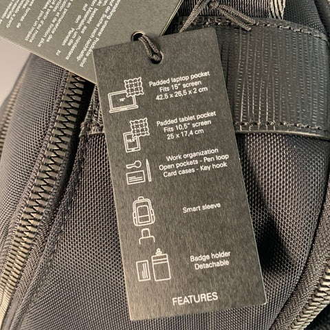 HUGO BOSS Black Nylon Leather Work Travel Backpack Bag