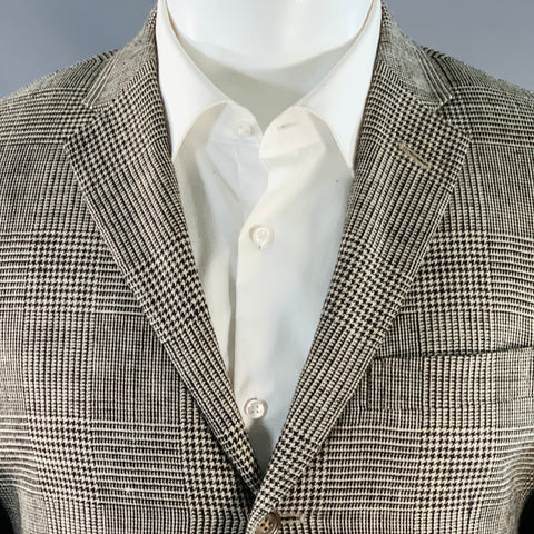 POLO by RALPH LAUREN Size 38 Regular Black Grey Glenplaid Notch Lapel Suit