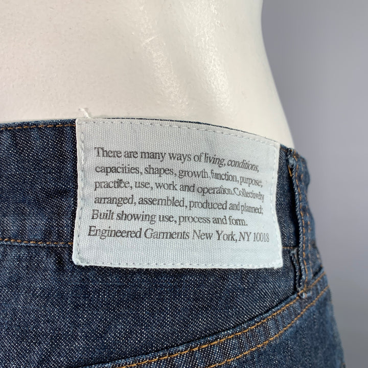 ENGINEERED GARMENTS Size 34 Blue Contrast Stitch Cotton 5 Pocket Jeans