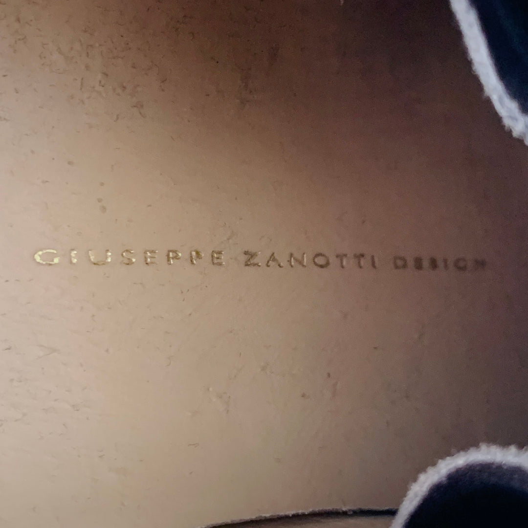 GIUSEPPE ZANOTTI Size 9 Beige Brown Leather Textured Double Side Zipper Sneakers