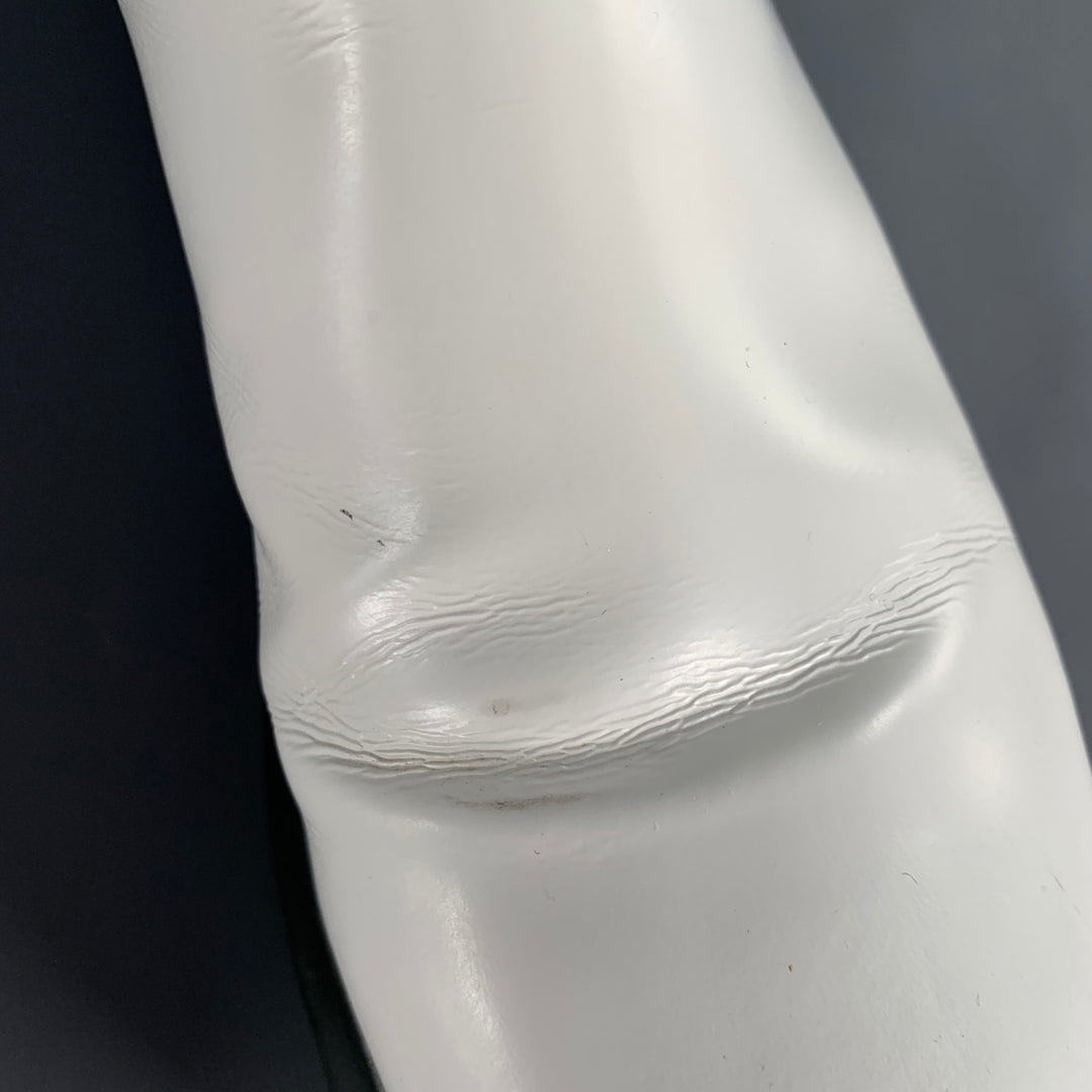 ALEXANDER MCQUEEN Size 9 White Black Leather Chelsea Ankle Boots