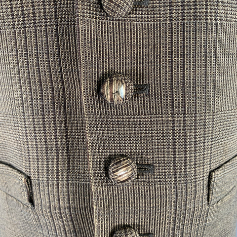 DIRTY ENGLIGH Size S Brown Tan Glen Check Wool Spandex Vest