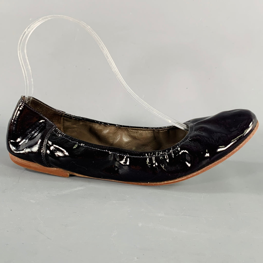 MARNI Size 9.5 Vernice Purple Patent Leather Ballet Flats