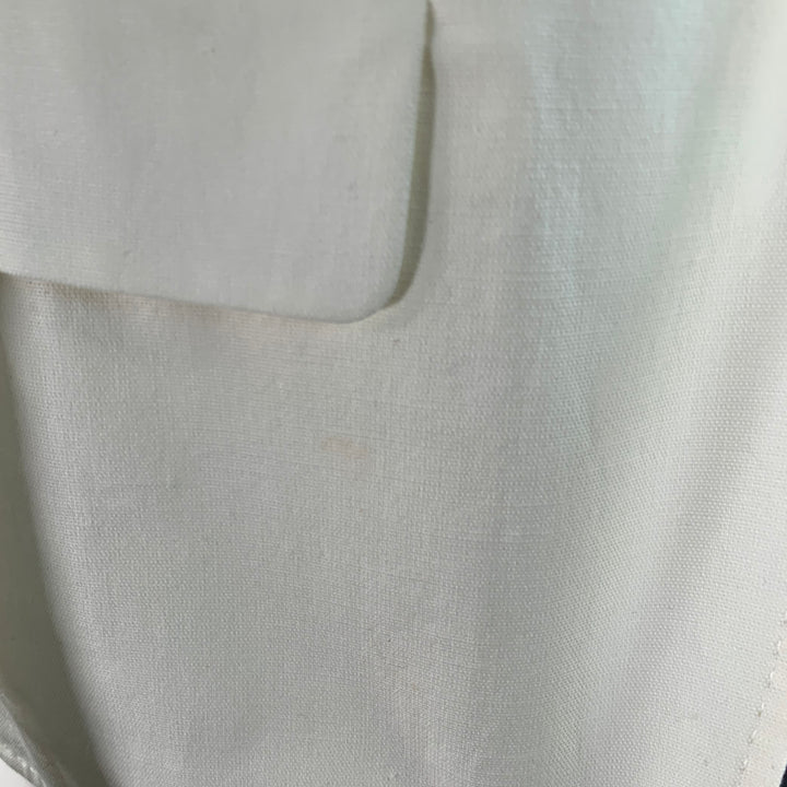 ESCADA Size S White Cotton Blend Textured Peak Lapel Jacket Blazer