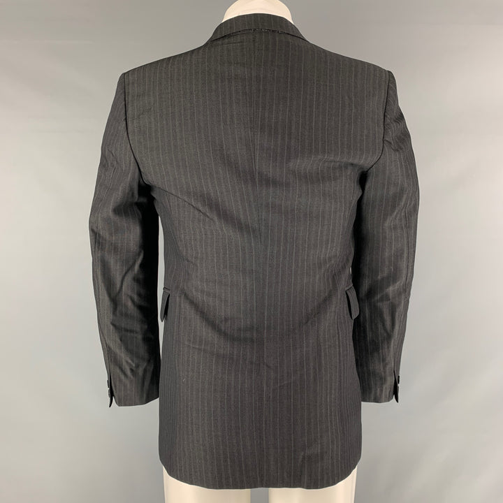 CoSTUME NATIONAL Size 38 Black Stripe Wool Blend Notch Lapel Sport Coat