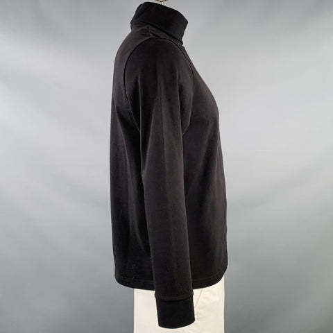 WILLY CHAVARRIA Size L Turtleneck Hardcore Black White Graphic Cotton Pullover