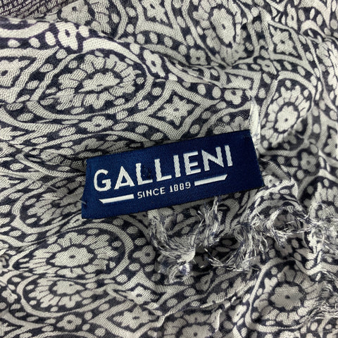 GALLIENI White Black Modal Print Scarf