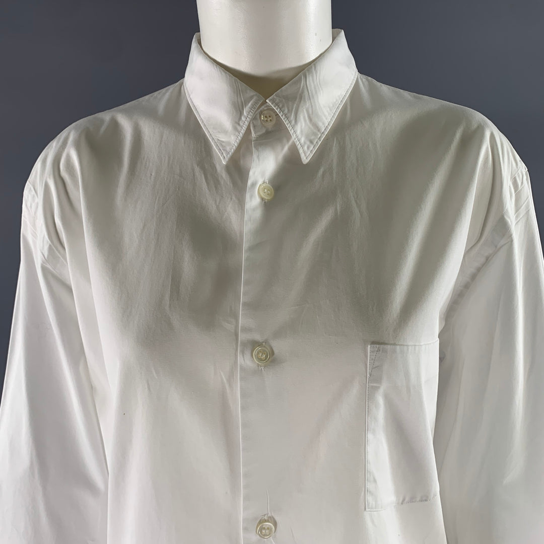 JUNYA WATANABE Size L White Cotton Pointed Collar Shirt