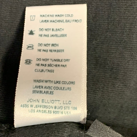 JOHN ELLIOTT Size L Black Cotton Crew Neck T-shirt