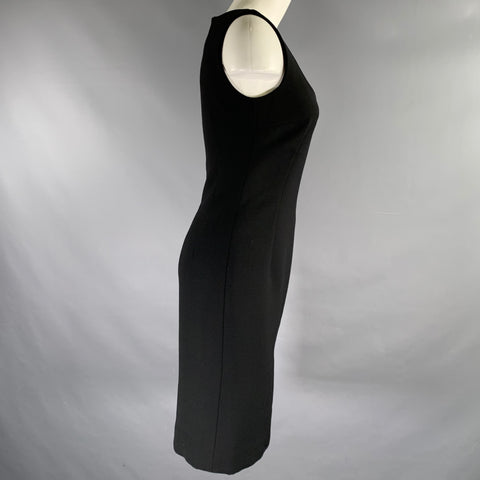 DOLCE & GABBANA Size 4 Black Virgin Wool Body-Con Midi Dress