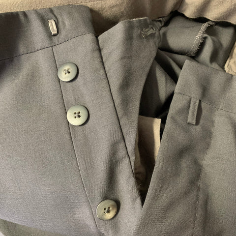 JIL SANDER Chest Size 42 Black Heather Wool Button Fly 38 34 Suit