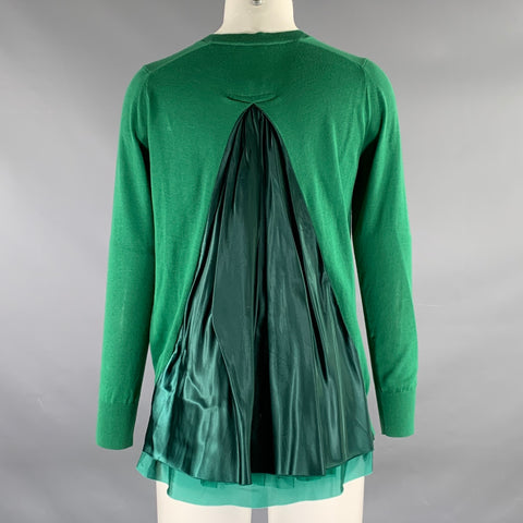 SACAI LUCK Size 2 Green Cotton Cardigan Cardigan