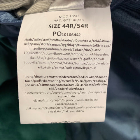 PAUL SMITH Size 44 Kensington Green Velvet Cotton Notch Lapel Sport Coat