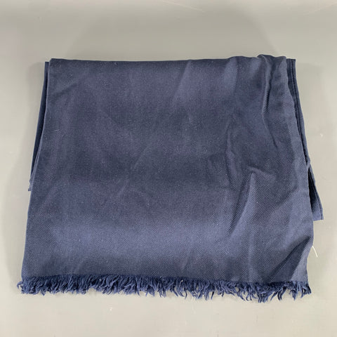 NO BRAND Navy Silk Blend Scarf