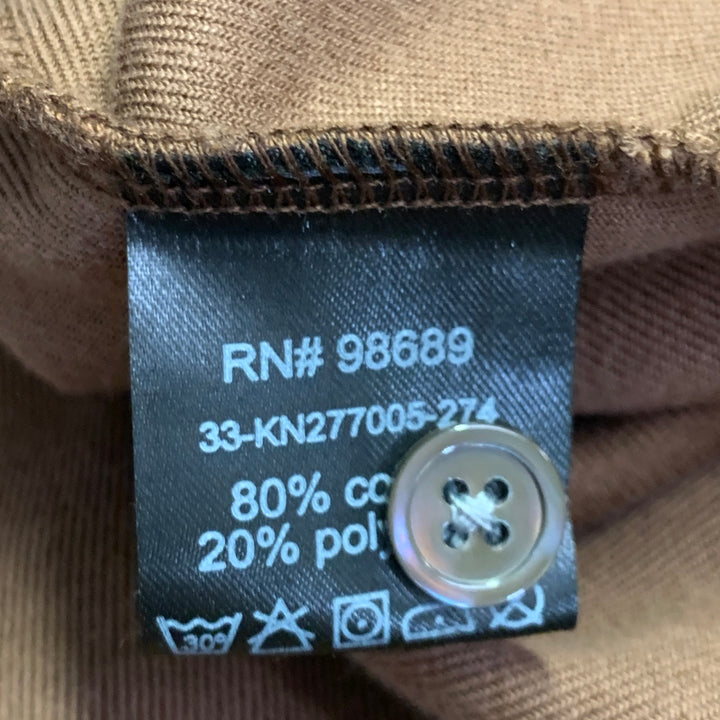 TODD SNYDER Size L Brown Cotton Blend Velvet Button Up Long Sleeve Shirt