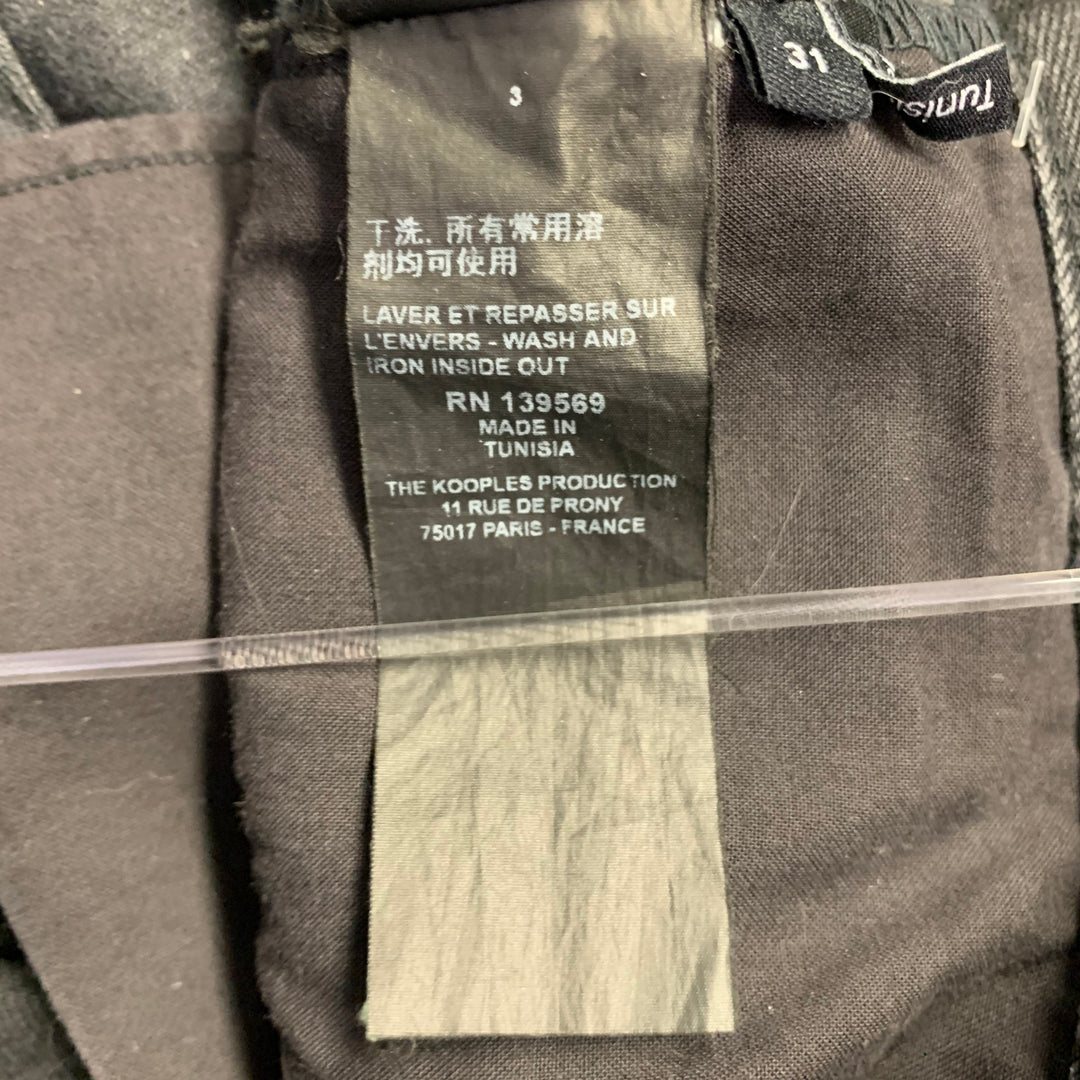 THE KOOPLES Size 31 Black Grey Distressed Cotton Blend Selvedge Jeans