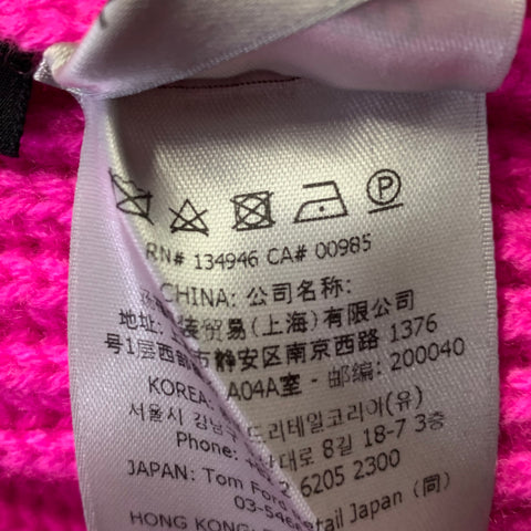 TOM FORD Size S Pink Ribbed Knit Cashmere V-Neck Sweater