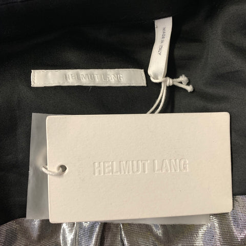 HELMUT LANG Size L Silver Polyester Silk Velvet Button Up Shirt