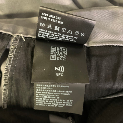PRADA Size 36 Grey Cotton Elastane Zip Fly Casual Pants