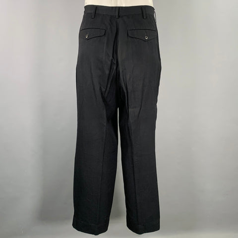 Y's by YOHJI YAMAMOTO Size L Black Rayon Single Breasted Suit