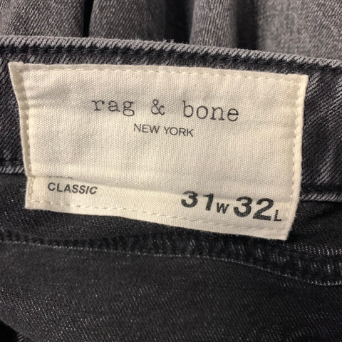 RAG & BONE Size 31 Grey Charcoal MED24S1215FHWB Wash Cotton Blend Low Rise Jeans