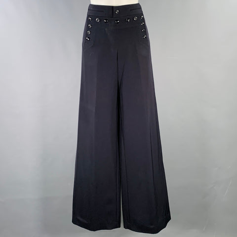 RALPH LAUREN COLLECTION Size 6 Black Wool Twill Bib Dress Pants