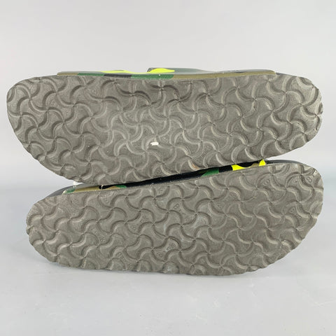 VALENTINO Size 10 Green Olive Camouflage Leather Belted Sandals