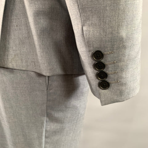 PAUL SMITH Chest Size 42 Regular Grey Slate Wool Notch Lapel 34 32 Suit