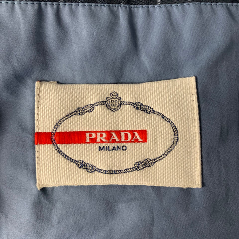 PRADA Chest Size 40 Blue Light Blue Solid Notch Lapel Sport Coat
