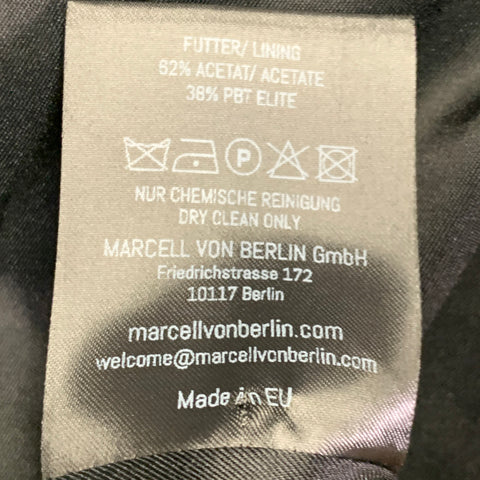 MARCELL VON BERLIN Size 38 Viper Orange Black Jacquard Shawl Lapel Cuffed Suit