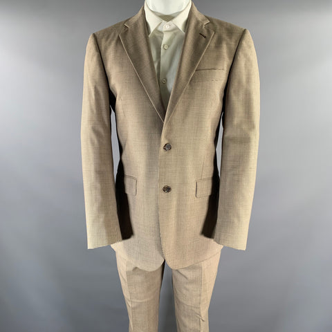 BURBERRY Size 38 Brown Houndstooth Wool Suit
