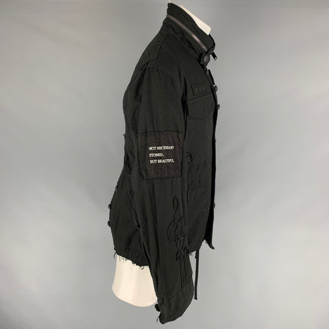 CHRISTIAN DADA Taille 38 Taille 38 Veste militaire en coton patch noir