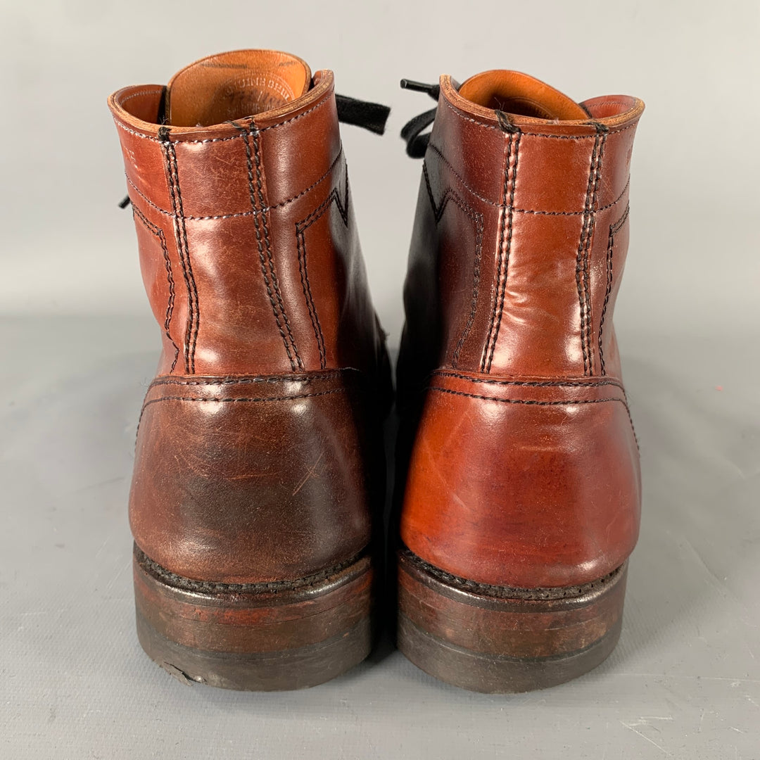 WOLVERINE Size 12 Burgundy Wingtip Leather Boots