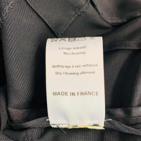 NINA RICCI Size 6 Black Silk Layered  Blazer