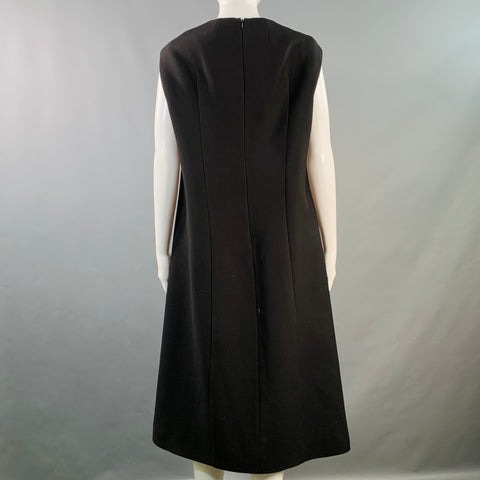 THE ROW Size XS/S Black Wool Silk Sleeveless Oversized Midi Dress