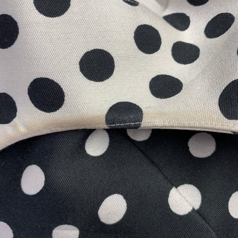 L.K.BENNETT Size 2 Beige Black Wool Silk Polka Dot A-Line Dress