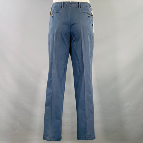 NEIMAN MARCUS Size 40 Powder Blue Cotton Blend Flat Front Casual Pants